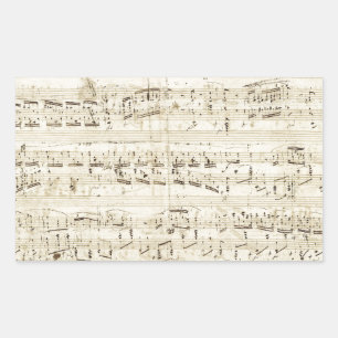 Alte Musiknoten - Chopin Notenblatt Rechteckiger Aufkleber