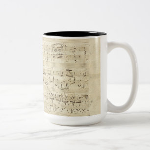 Alte Musiknoten - Chopin Notenblatt Zweifarbige Tasse