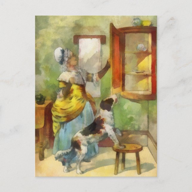 Alte Mutter Hubbard Postkarte (Vorderseite)