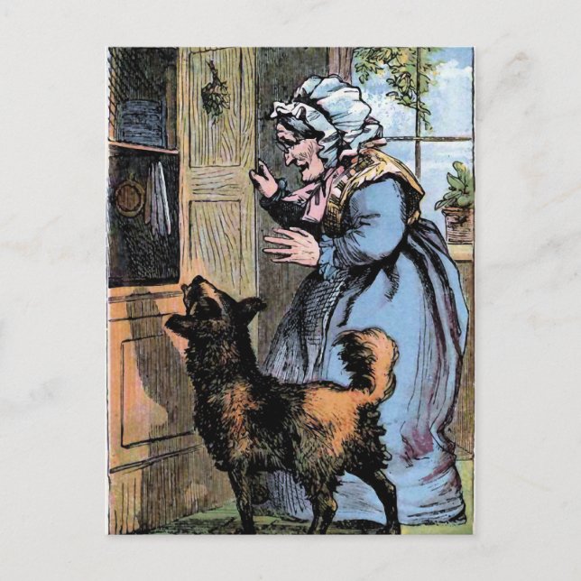 Alte Mutter Hubbard und ihr Hund Postkarte (Vorderseite)
