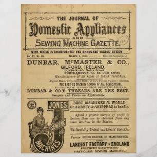 Alte Nähmaschine Katalog Seite Scrapbook Papier