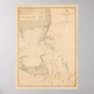 Alte Nantucket & Cape Cod Map (1893) Poster