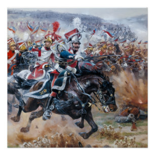 Alte napoleonische Schlachtenszene Malerei Leipzig Poster