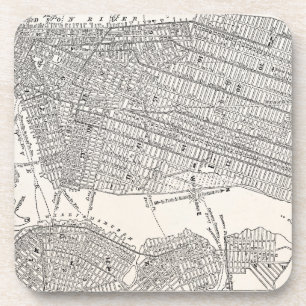 Alte New York City Brooklyn Karte aus dem 19. Jahr Untersetzer