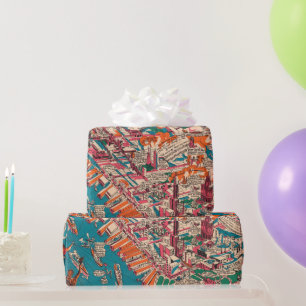 Alte New Yorker Stadtbildkarte (1925)  Geschenkpapier