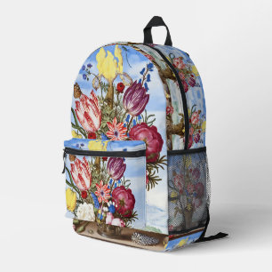 Alte niederländische Blumenstilleben des Goldenen Bedruckter Rucksack