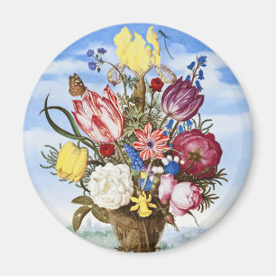 Alte niederländische Blumenstilleben des Goldenen Magnet