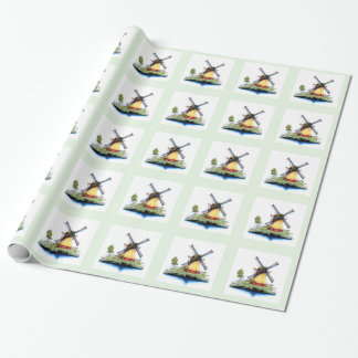 Alte niederländische Windmühle Geschenkpapier
