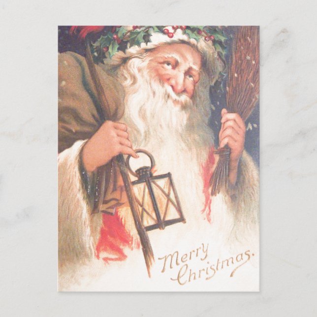 Alte Nikolaus mit Laterner Vintager Postkarte (Vorderseite)