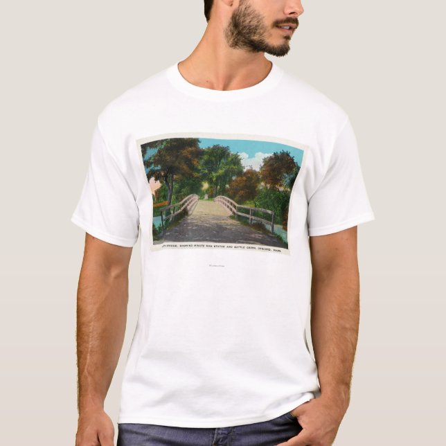 Alte Nordbrücken-Ansicht der winzigen Mann-Statue T-Shirt (Vorderseite)