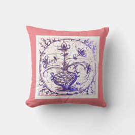 Alte norddeutsche Kachel, Vintage Keramik Kissen