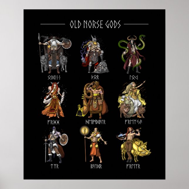 Alte nordische Gods Poster (Vorne)