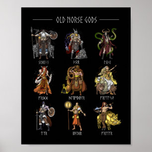 Alte nordische Gods Poster