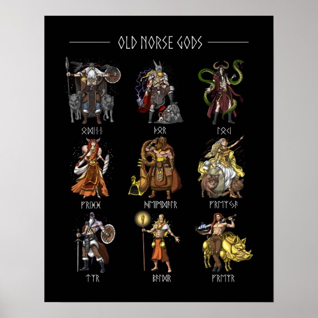 Alte nordische Gods Poster (Vorne)