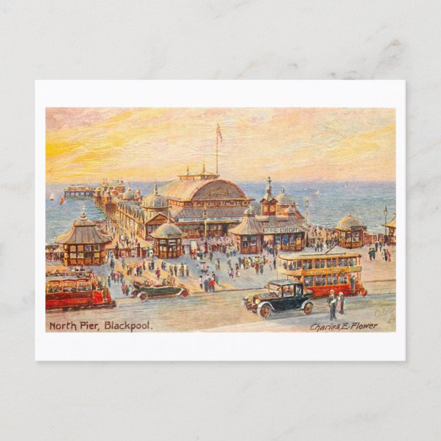 Alte North Pier, Blackpool Postkarte (Vorderseite)