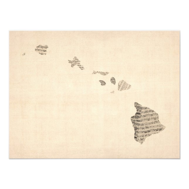 Alte Notenkarte von Hawaii Fotodruck (Vorne)