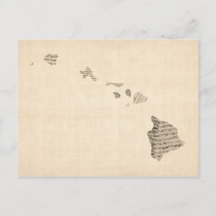 Alte Notenkarte von Hawaii Postkarte