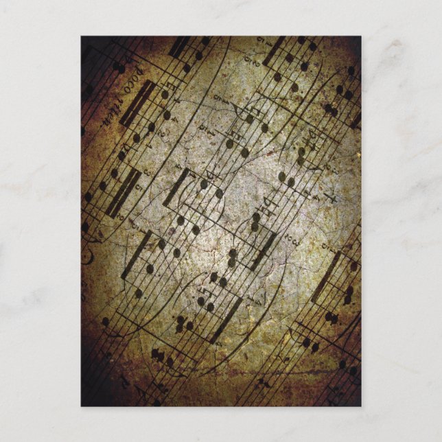 Alte Notenpartie, grunge Musiknoten Postkarte (Vorderseite)