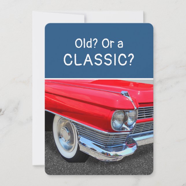 Alte oder klassische 1960 Cadillac lustige Geburts Karte (Vorderseite)