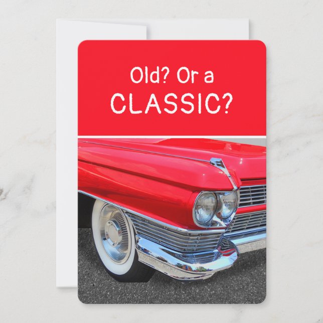 Alte oder klassische 1960 Cadillac lustige Geburts Karte (Vorderseite)