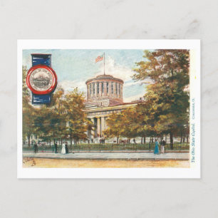 Alte Ohio Kapitol mit Siegel Postkarte