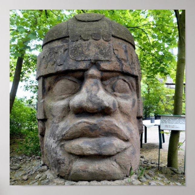 Alte Olmec Kopf ! Poster (Vorne)