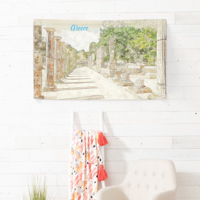 Alte Olympia, Elis Griechenland - Historischer Arc Banner (Insitu)