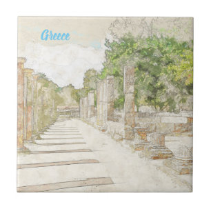 Alte Olympia Ruins Sketch Keramik Tile Wall Dec Fliese