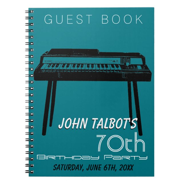 Alte Orgel 70. Geburtstag Party GastBuch Notizblock (Vorderseite)