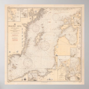 Alte Ostsee-Karte (1923) Poster