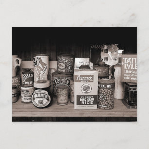 Alte Packungen, Schachteln und Zinn. Postkarte