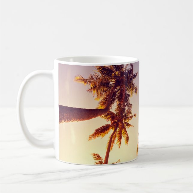 Alte Palmen Blaue Himmel Kaffeetasse (Links)