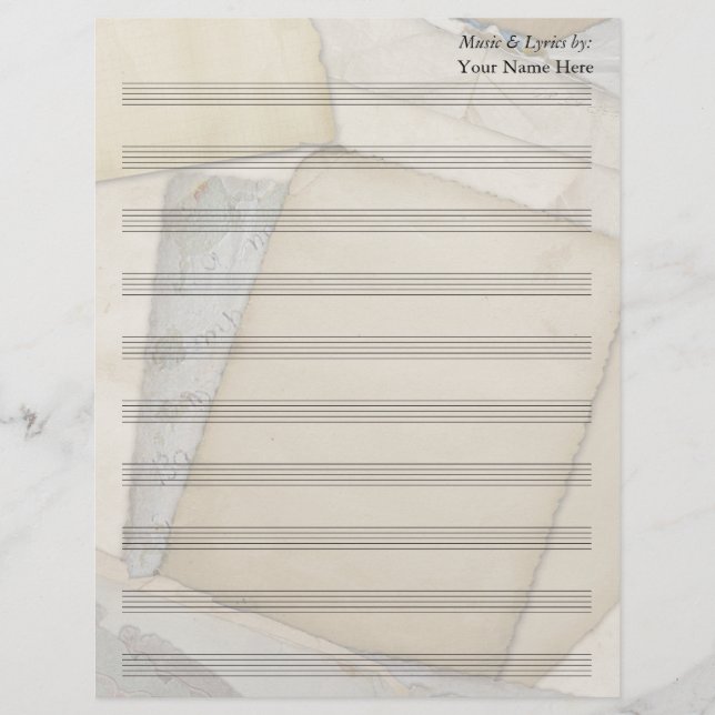 Alte Papers Blank Sheet Music 10 Stave (Vorderseite)