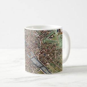 alte Pariser Stadtkarte Kaffeetasse