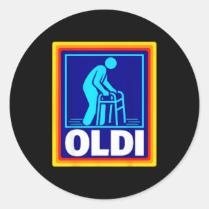 Alte Parodie lustig Retro Alter Humor Grafik Vater Runder Aufkleber