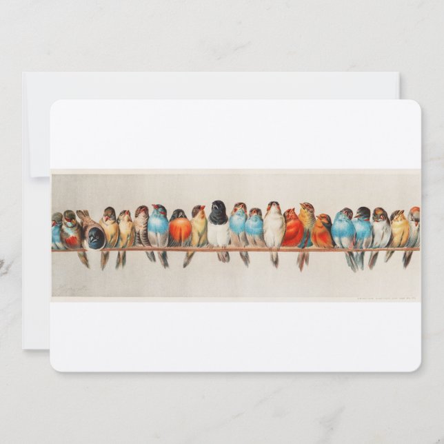 Alte Perche der Vögel Hector Giacomelli Einladung (Vorderseite)