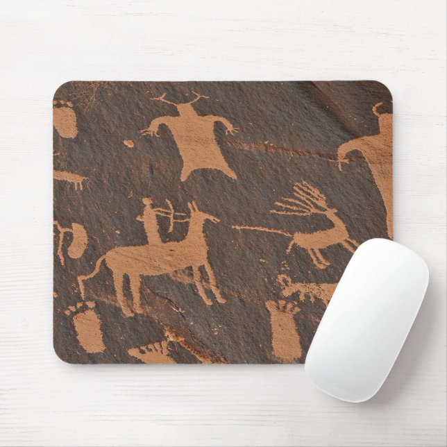 Alte Petroglyphen auf Newspaper Rock indianischer  Mousepad (Mit Mouse)