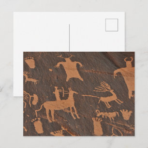 Alte Petroglyphen auf Newspaper Rock indianischer Postkarte