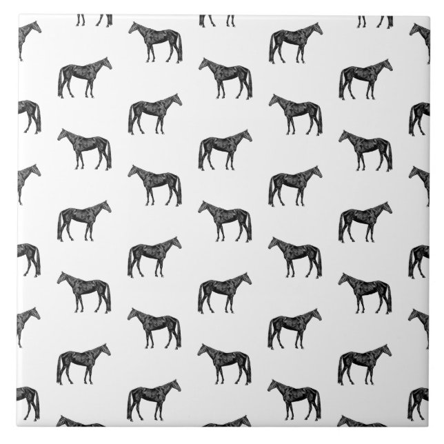 Alte Pferdemuster CUSTOM BG FARBE Fliese (Vorderseite)