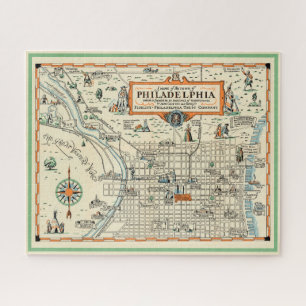 Alte Philadelphia 16x20 Karte Puzzle