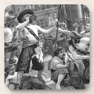 Alte Piraten kämpfen und trinken auf dem Schiff Getränkeuntersetzer