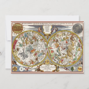 Alte Planisphäre-Sternkarte von Nicholas de Fer