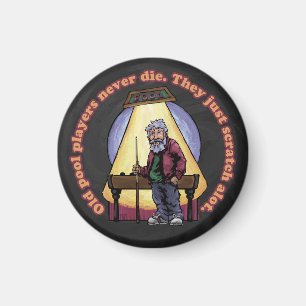 Alte Poolspieler Magnet