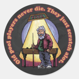 Alte Poolspieler Runder Aufkleber