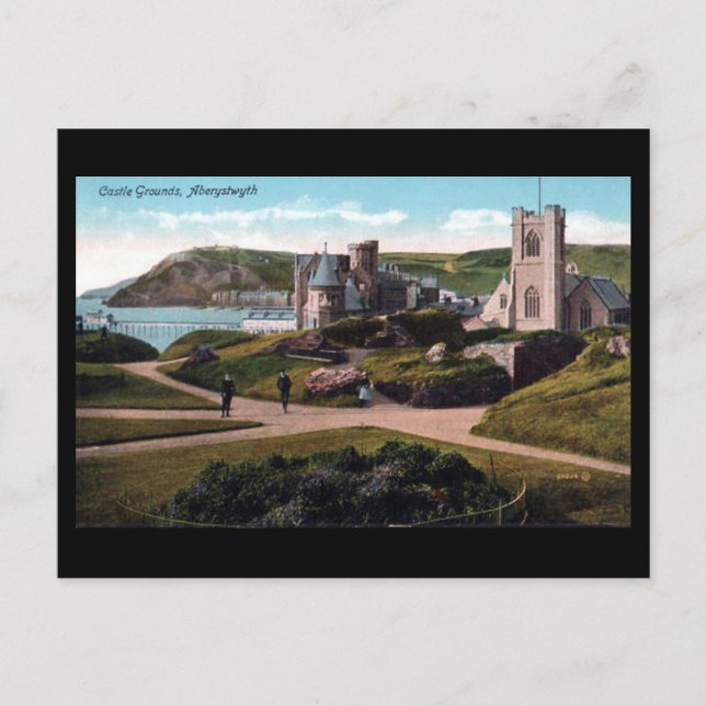 Alte Postkarte - Aberystwyth Burg (Vorderseite)