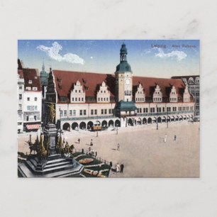 Alte Postkarte - Altes Rathaus, Leipzig