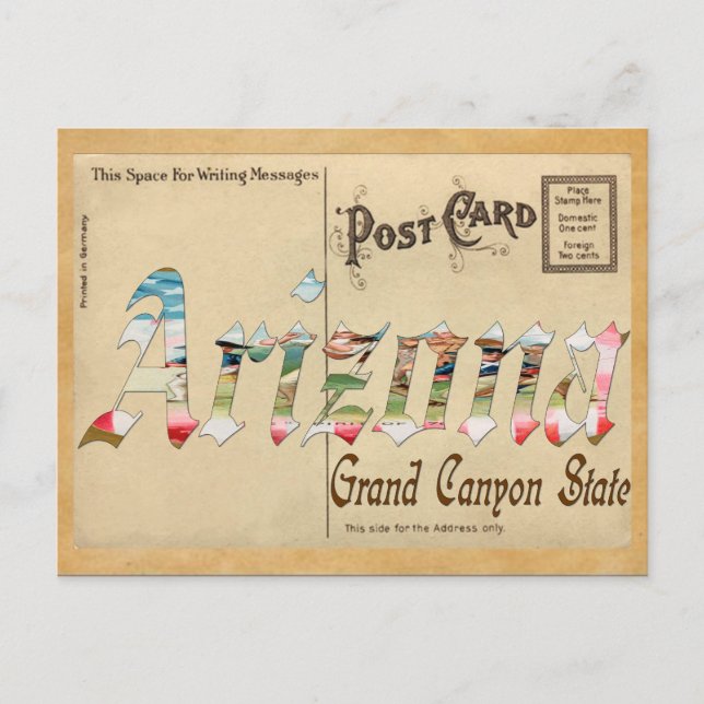 Alte Postkarte Arizona (Vorderseite)