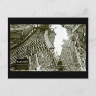 Alte Postkarte - Bahnübergang, Newcastle-on-Tyne