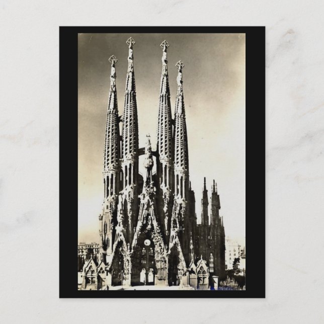 Alte Postkarte - Barcelona, Sagrada Familia (Vorderseite)