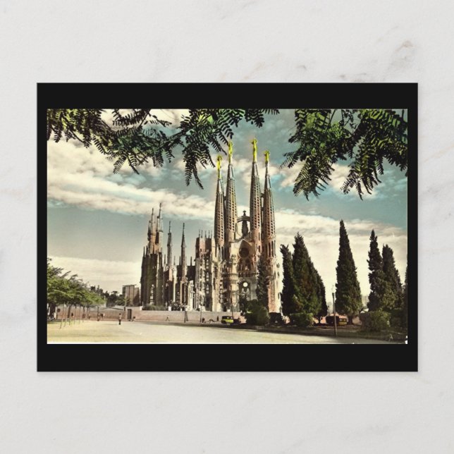 Alte Postkarte, Barcelona, Sagrada Familia Postkarte (Vorderseite)
